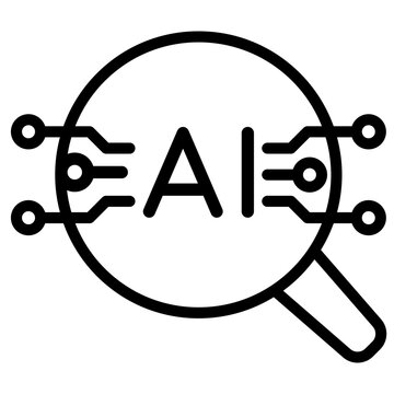 AI seach icon vector illustration