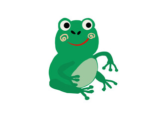 green frog isolated on white