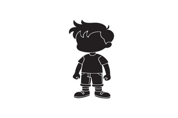 Little Boy Silhouette Vector – Simple Black Icon for Educational, Family, and Child Safety Designs