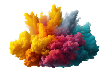 Obraz premium Colorful ink explosion cloud isolated on transparent background