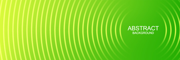 Abstract modern bright green gradient background with glowing neon circle lines element and halftone dots decoration. Trendy simple texture creative design. Suit for presentation, website, brochure