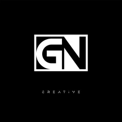 GN Negative Space Logo – Minimalist Black & White Monogram for Creative Branding, Fashion, Identity & Modern Logo Design	
