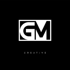 GM Negative Space Logo &ndash; Minimalist Black & White Monogram for Creative Branding, Fashion, Identity & Modern Logo Design	