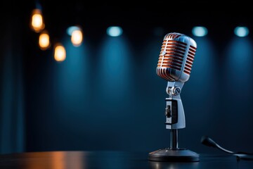  microphone in spotlight