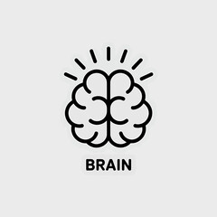 Simple Line Drawing Illustration of a Radiant Brain A Creative Mind Concept