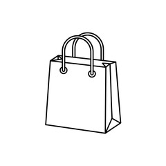 Simple Line Drawing of a Shopping Bag A Minimalist Vector Illustration