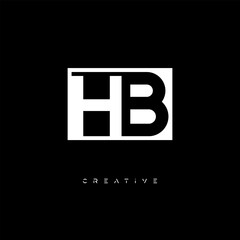 HB Negative Space Logo – Minimalist Black & White Monogram for Creative Branding, Fashion, Identity & Modern Logo Design	