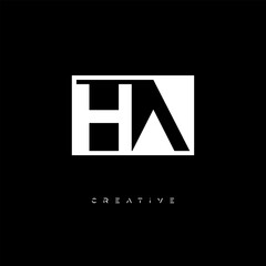 HA Negative Space Logo – Minimalist Black & White Monogram for Creative Branding, Fashion, Identity & Modern Logo Design	