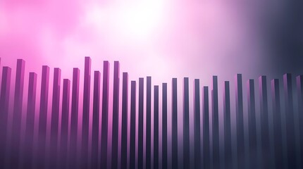 Fototapeta premium A row of vertical bars creates a landscape-like illustration, with a color gradient. 