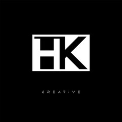 HK Negative Space Logo – Minimalist Black & White Monogram for Creative Branding, Fashion, Identity & Modern Logo Design	