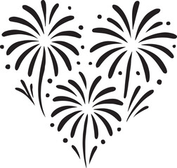 Fireworks forming a heart