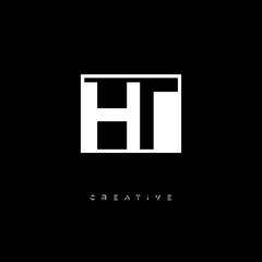 HT Negative Space Logo – Minimalist Black & White Monogram for Creative Branding, Fashion, Identity & Modern Logo Design	