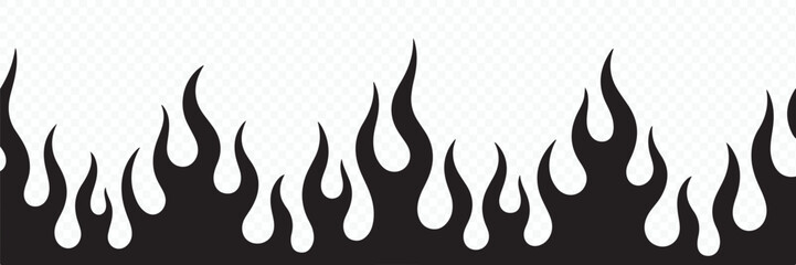 Stylized Fire Flames Seamless Pattern Vector
