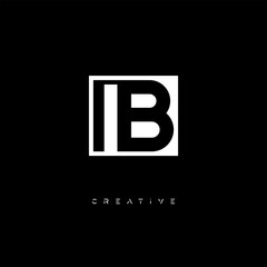 IB Negative Space Logo – Minimalist Black & White Monogram for Creative Branding, Fashion, Identity & Modern Logo Design	