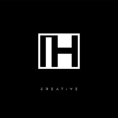 IH Negative Space Logo – Minimalist Black & White Monogram for Creative Branding, Fashion, Identity & Modern Logo Design	
