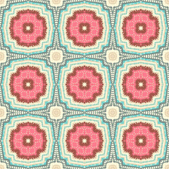 Patrón sin costuras Original. Colores pastel. Formas. Estampa. Textura. Fondo. Caleidoscopio. Simétrico. Infinito