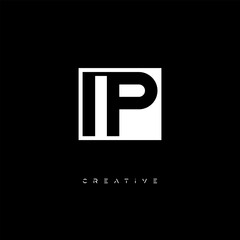 IP Negative Space Logo – Minimalist Black & White Monogram for Creative Branding, Fashion, Identity & Modern Logo Design	