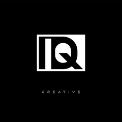 IQ Negative Space Logo – Minimalist Black & White Monogram for Creative Branding, Fashion, Identity & Modern Logo Design	