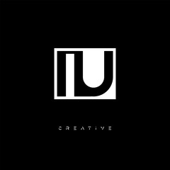 IU Negative Space Logo – Minimalist Black & White Monogram for Creative Branding, Fashion, Identity & Modern Logo Design	