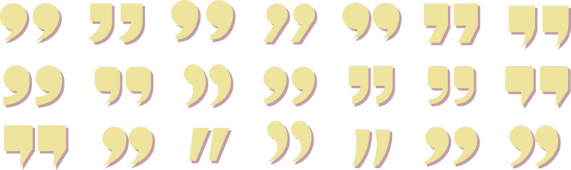 Set of quote mark, quotes icon vector design. EPS 10