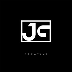 Fototapeta premium JG Negative Space Logo – Minimalist Black & White Monogram for Creative Branding, Fashion, Identity & Modern Logo Design 