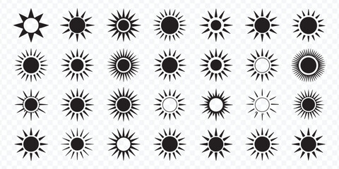 Sun Icons Collection Weather Nature Vector