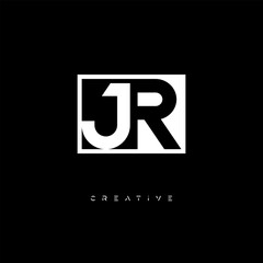 JR Negative Space Logo – Minimalist Black & White Monogram for Creative Branding, Fashion, Identity & Modern Logo Design	