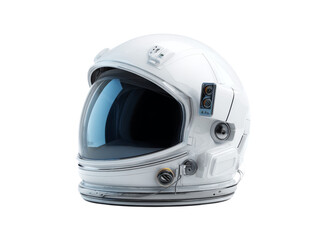 Futuristic white astronaut helmet space exploration, Isolated On Transparent Background