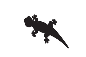 Gecko Silhouette Vector – Bold Black Icon for Reptile, Wildlife, and Nature-Themed Designs