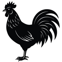 rooster vector sihouette