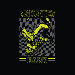 Skate Park Nyc Vector graphic illustration design