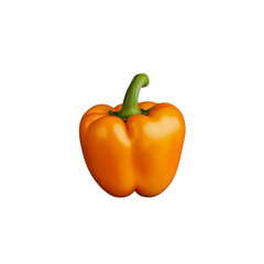 Single Vibrant Orange Bell Pepper on Black Background