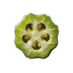Close-up of a Sliced Okra Showing its Unique Seed Pods