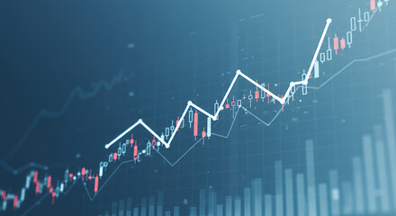 Fototapeta premium Stock Market Chart Analysis and Financial Growth