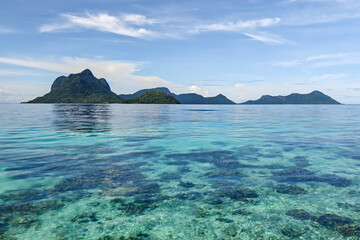 landscape view of Bohey Dulang Island, Semporna Sabah, Malaysia.