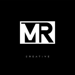 MR Negative Space Logo – Minimalist Black & White Monogram for Creative Branding, Fashion, Identity & Modern Logo Design	