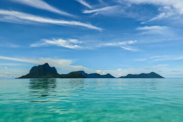 landscape view of Bohey Dulang Island, Semporna Sabah, Malaysia.