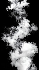 Obraz premium Abstract White Smoke on Black Background