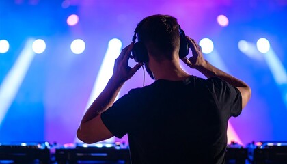 DJ backstage at concert