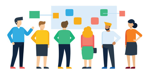 Diverse team brainstorming project workflow agile strategy