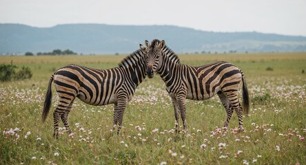 Obraz premium Hyper-Realistic Zebra Portraits Serene Savanna Wildlife Moments