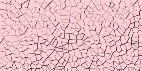 Cracking effect illustrated through geometric minimalism

