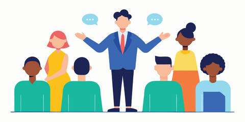 Diverse team meeting business presentation leader collaboration