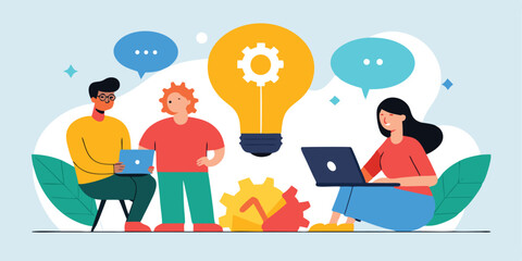 Team collaboration brainstorming innovative ideas project