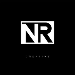 NR Negative Space Logo – Minimalist Black & White Monogram for Creative Branding, Fashion, Identity & Modern Logo Design	