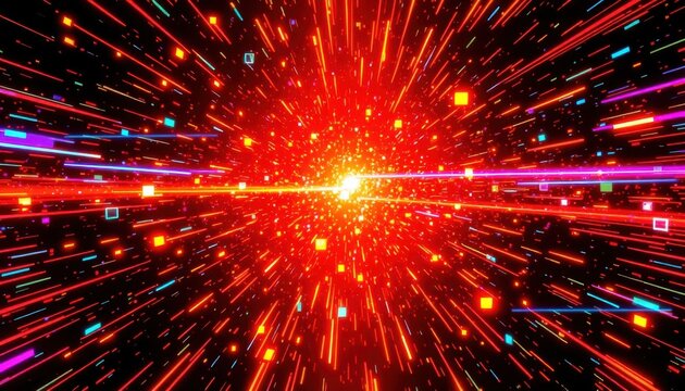 Neon Lightspeed Hyperjump Abstract Space Background