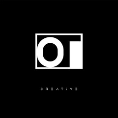 OT Negative Space Logo – Minimalist Black & White Monogram for Creative Branding, Fashion, Identity & Modern Logo Design	