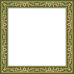 Vector colored round Kazakh national ornament. Ethnic pattern of the peoples of the Great Steppe, Mongols, Kyrgyz, Kalmyks, 
Buryats. circle, frame border.