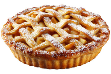 Delicious homemade apple pie isolated on a white background