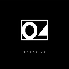 OZ Negative Space Logo – Minimalist Black & White Monogram for Creative Branding, Fashion, Identity & Modern Logo Design	